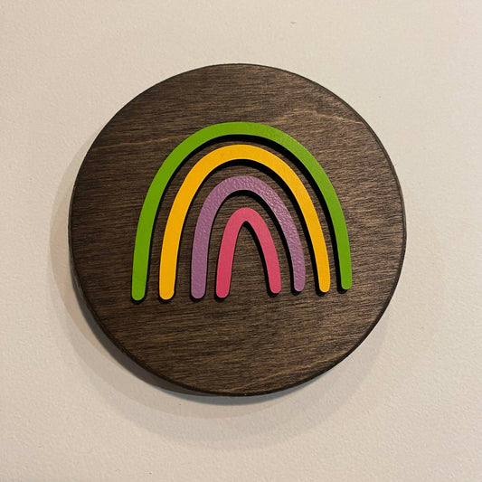 Rainbow 3D Circle Sign - 4"