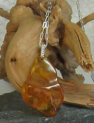 Baltic Amber Argentium(R) Sterling Silver Necklace