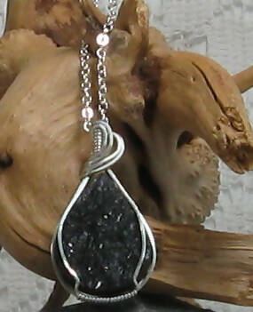 Mica Druzy Argentium Sterling Silver Necklace