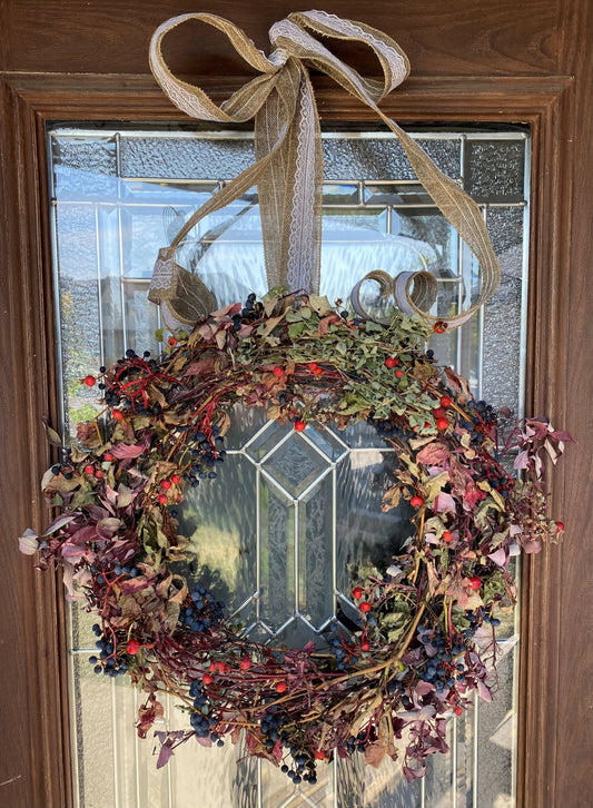 Virginia Creeper & Rose Hip Wreath