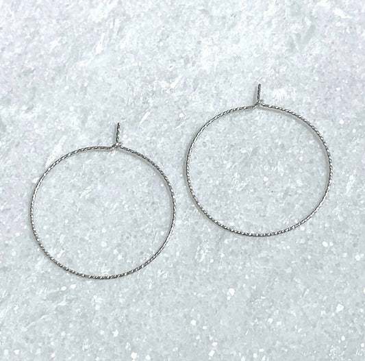 SS Sparkle Hoop Earrings EST-226-SS