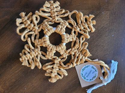 Macramé Christmas Ornament Snowflake