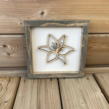 Lily 3D Sign - Wood