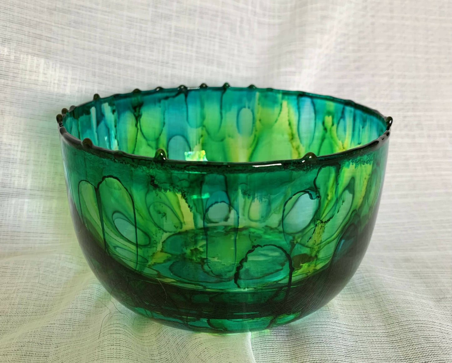 DECORATIVE BOWL, BLUE, GREEN