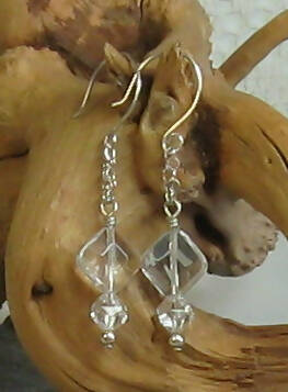 Crystal Quartz Argentium(R) Sterling Silver Earrings