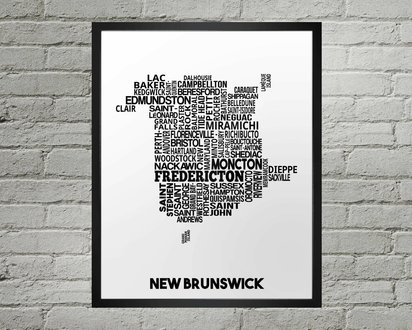 New Brunswick Cities Map