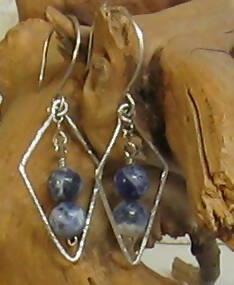 Sodalite Argentium(R) Sterling Silver Earrings