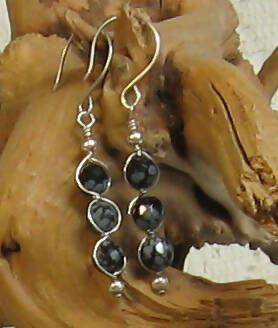 Snowflake Obsidian Argentium(R) Sterling Silver Earrings