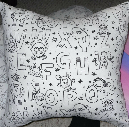 Alpha Monsters Colour Me Cushion