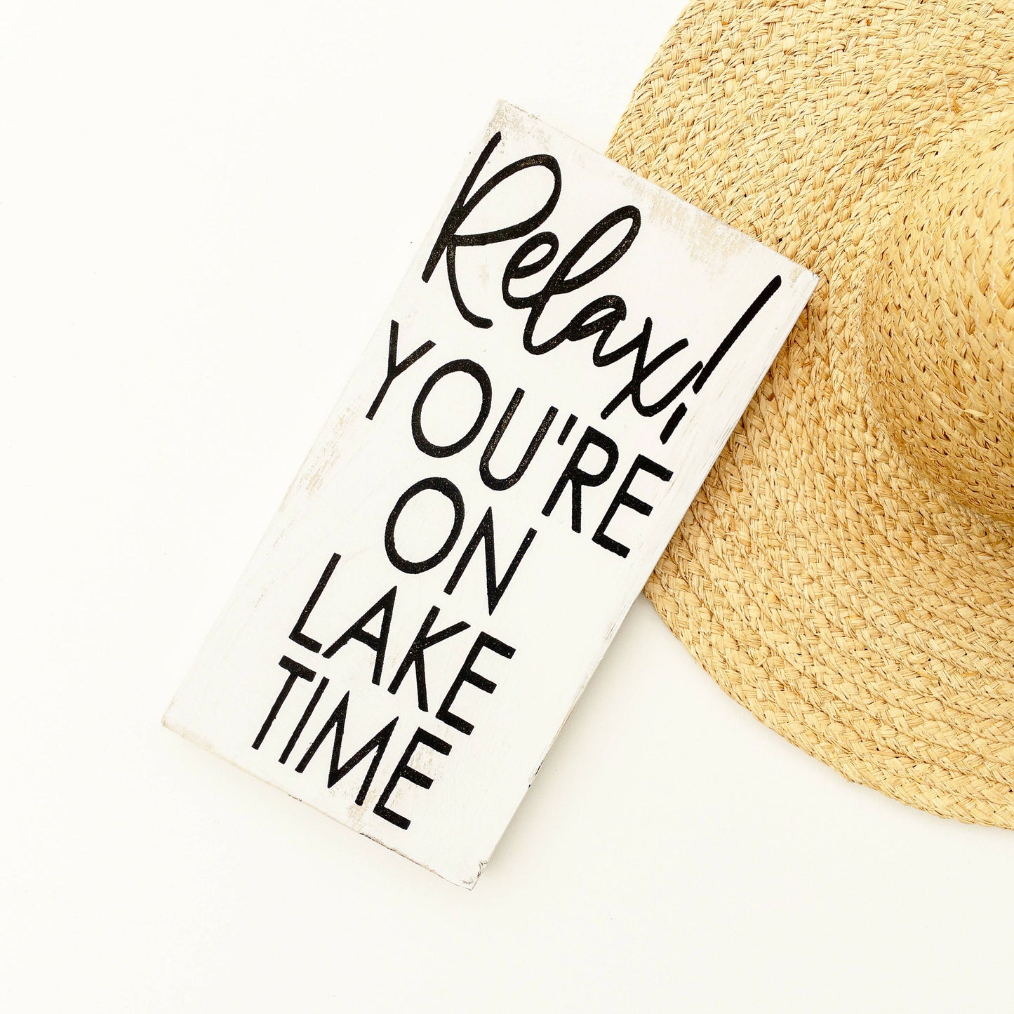 Relax You're On Lake Time l Wood Signs