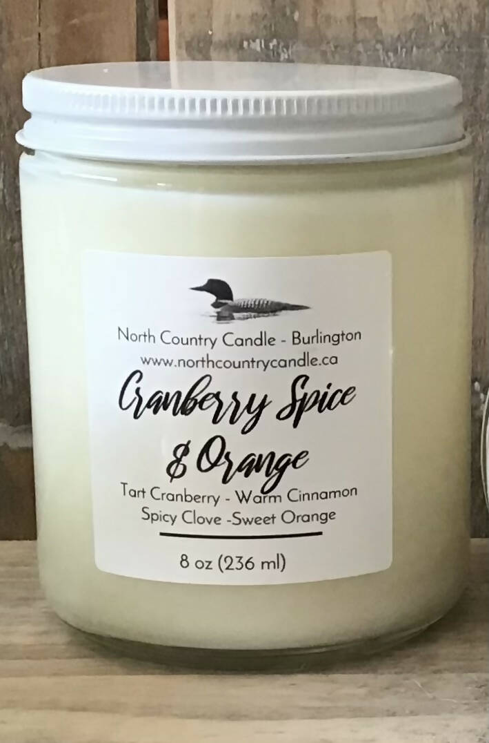 Christmas in July Sale-Cranberry, Spice & Orange -8 oz Soy Wax Candle