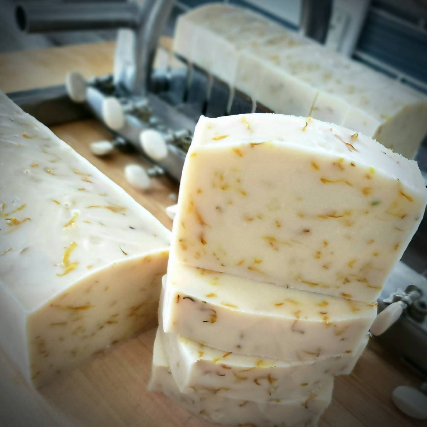 Goat Milk Soap: Rosemary Essential Oil with Calendula Petals