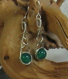 Green Onyx Argentium(R) sterling Silver Earrings