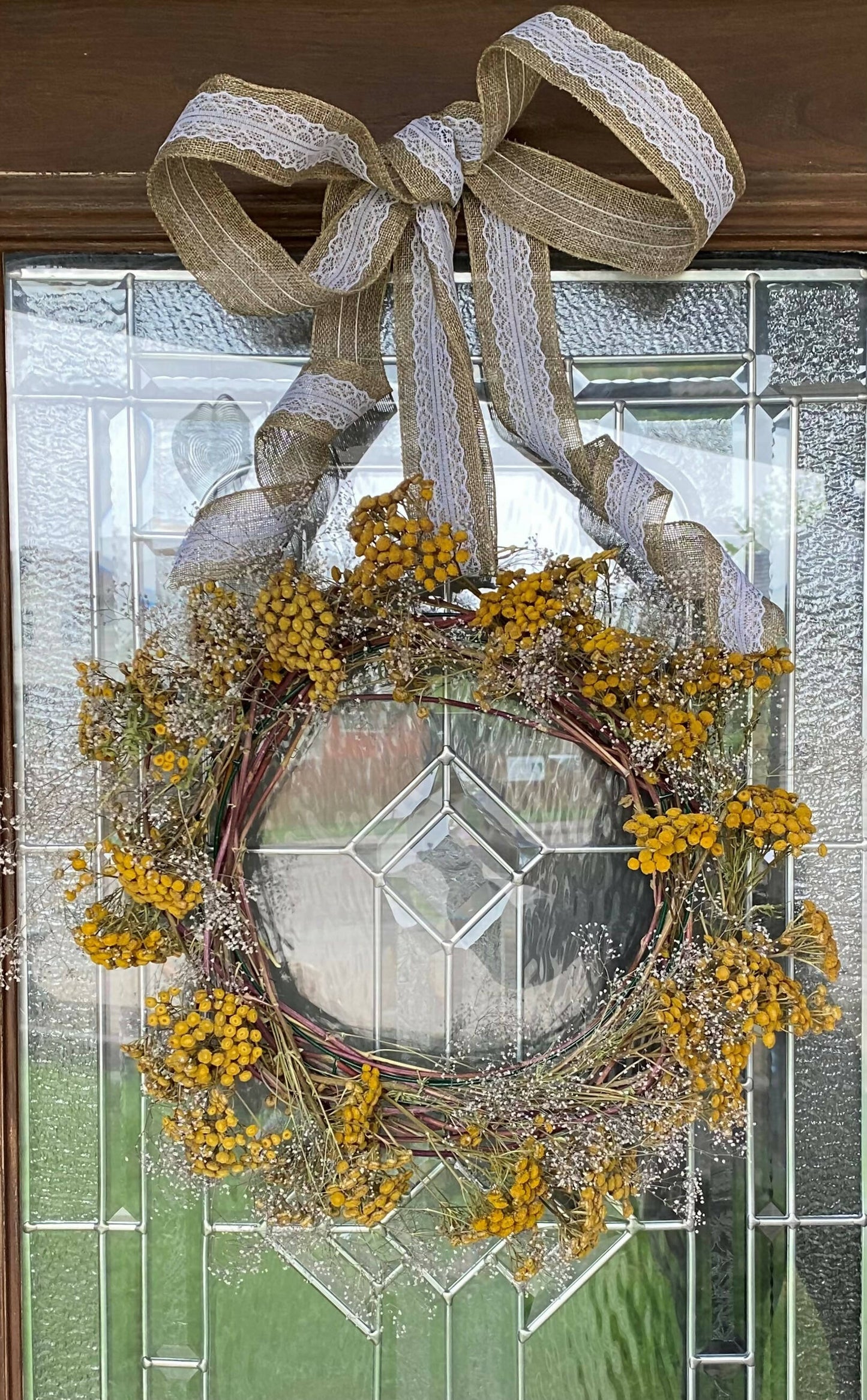 Tansy Baby's Breath Wreath